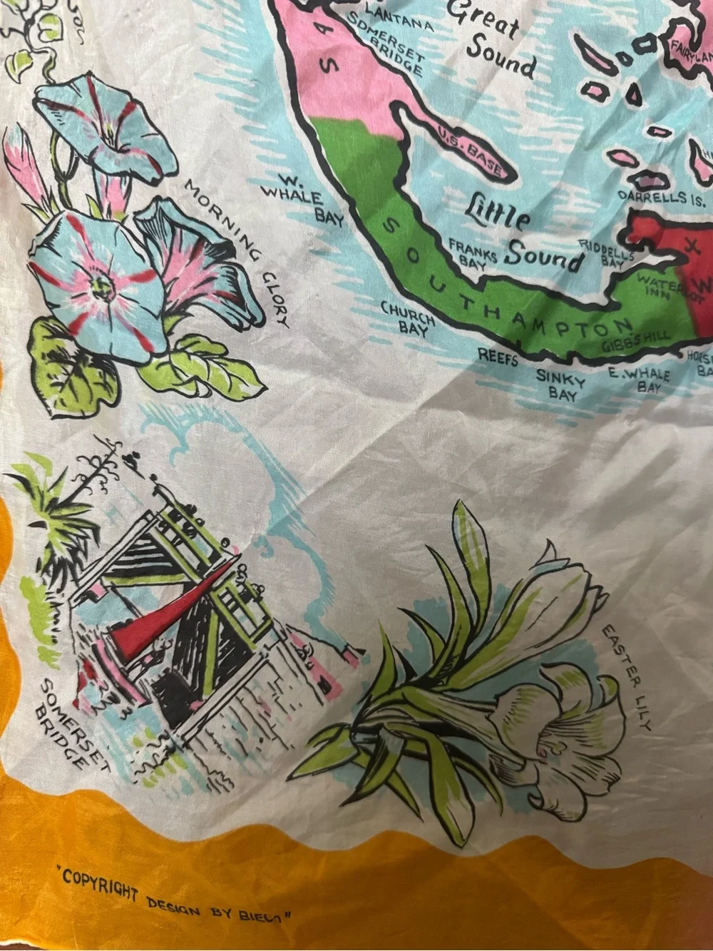 Vintage Bermuda Islands Scarf